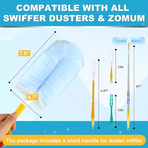 Duster Refills for Swiffer Dusters，Strong Static Dust Removal，Duster Refill Replacement Head for Electronics, Furniture, Blinds（18 PCS+1Handle） in Saudi Arabia