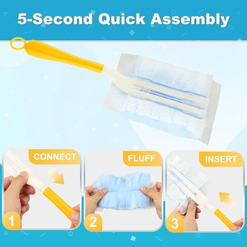 Duster Refills for Swiffer Dusters，Strong Static Dust Removal，Duster Refill Replacement Head for Electronics, Furniture, Blinds（18 PCS+1Handle） in Saudi Arabia