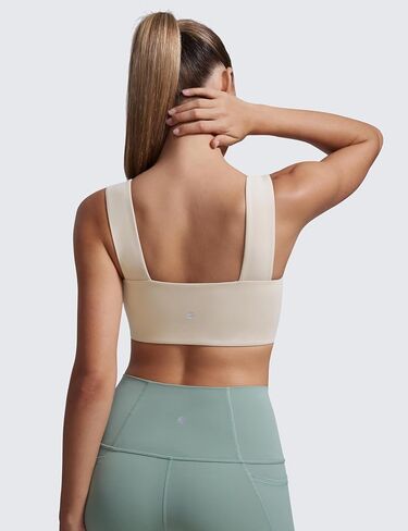 CRZ Yoga Butterluxe Womens Square Neck Sports حمالات الصدر - أشرطة عريضة داعمة مفتوحة الظهر مسببة محصول اليوغا محصول in Saudi Arabia