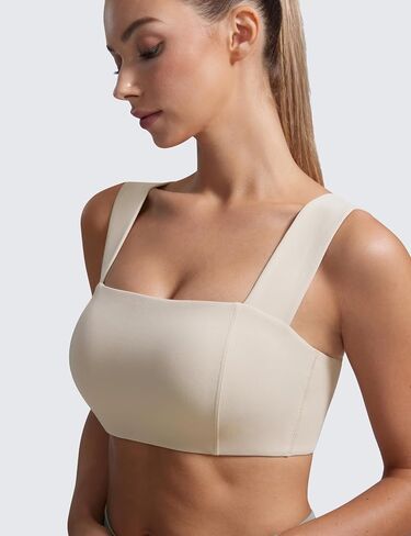 CRZ Yoga Butterluxe Womens Square Neck Sports حمالات الصدر - أشرطة عريضة داعمة مفتوحة الظهر مسببة محصول اليوغا محصول in Saudi Arabia