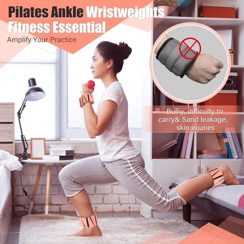 Vinsot Pilates 2 رطل الكاحل معصم الكاحل للنساء ، مجموعة ساق الذراع القابلة للارتداء من 4 ، حزام معصم قابل للتعديل الأوزان الساق مناسبة للمشي السباحة الجري لليوغا صالة الألعاب الرياضية in Kuwait