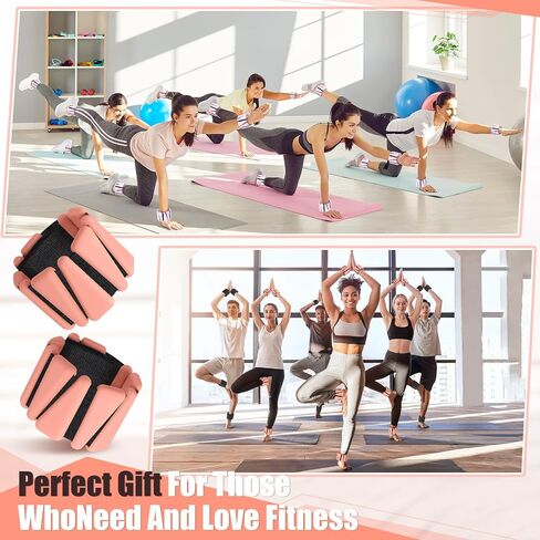 Vinsot Pilates 2 رطل الكاحل معصم الكاحل للنساء ، مجموعة ساق الذراع القابلة للارتداء من 4 ، حزام معصم قابل للتعديل الأوزان الساق مناسبة للمشي السباحة الجري لليوغا صالة الألعاب الرياضية in Kuwait