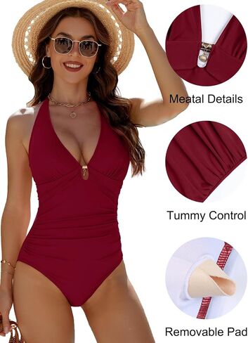 BMJL Womens Tummy Control Swimsuits 2025 Black Halter One Piece Bathing Suit Modest Beach Vacation Swimwear in Kuwait