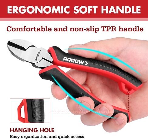 ARROW 3PC Pliers Set, Includes 8.5 Inch Linesman, 8 Inch Needle Nose Pliers, 6 Inch Diagonal Cutter, Comfortable Ergonomic Anti-slip Handle, for Basic Repairs in Kuwait
