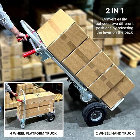 Dutro 2-in-1 Truck Truck Truck و Dolly Cart مع عجلات لا تتدفق in Saudi Arabia