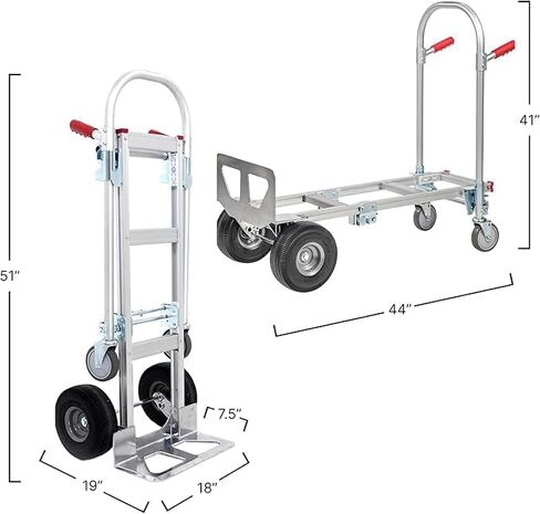 Dutro 2-in-1 Truck Truck Truck و Dolly Cart مع عجلات لا تتدفق in Saudi Arabia