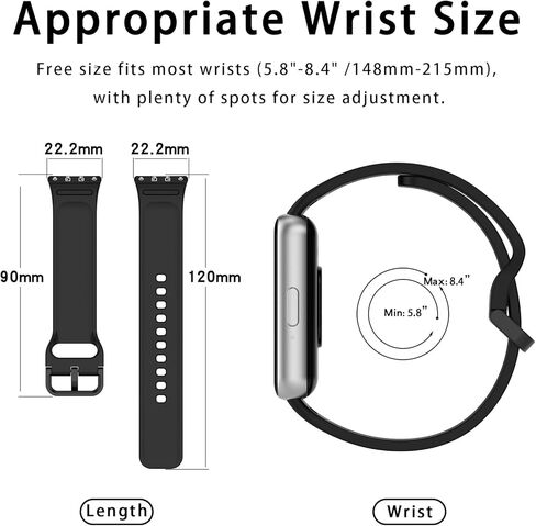 Silicone Sport Band for Samsung Galaxy Fit 3, Adjustable Replacement Watch Strap for Galaxy Fit 3 SM-R390 Women Men in Kuwait