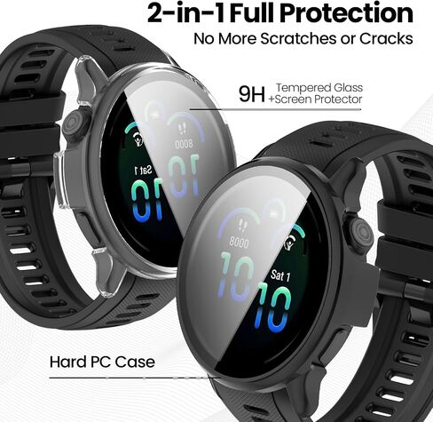 6-Pack Screen Protector Case Compatible with Garmin Vivoactive 6 with Tempered Glass, Ultra-Thin Hard PC Full Protective Face Cover Bumper Shell in Saudi Arabia