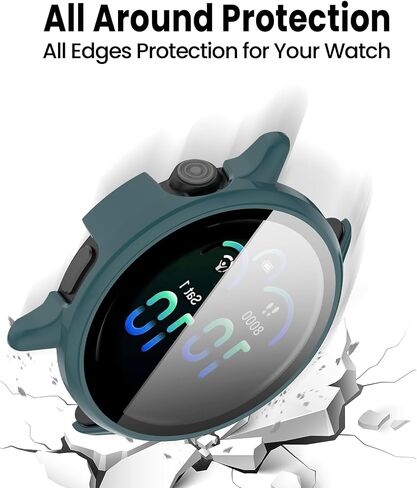 6-Pack Screen Protector Case Compatible with Garmin Vivoactive 6 with Tempered Glass, Ultra-Thin Hard PC Full Protective Face Cover Bumper Shell in Saudi Arabia