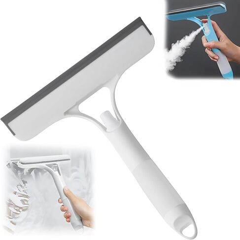 3 in 1 Window Cleaning Scraper, Squeegee for Window Cleaning with Spray, for Shower Glass, Mirrors, Car, Home Window Cleaner Tool (White) in Saudi Arabia