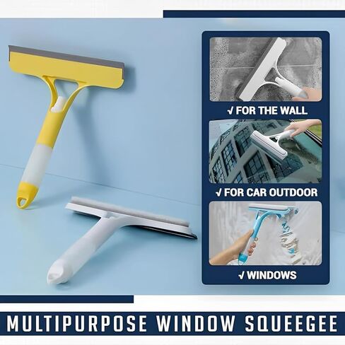 3 in 1 Window Cleaning Scraper, Squeegee for Window Cleaning with Spray, for Shower Glass, Mirrors, Car, Home Window Cleaner Tool (White) in Saudi Arabia
