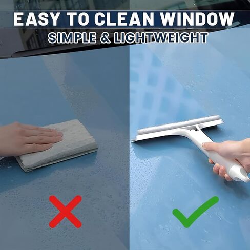 3 in 1 Window Cleaning Scraper, Squeegee for Window Cleaning with Spray, for Shower Glass, Mirrors, Car, Home Window Cleaner Tool (White) in Saudi Arabia