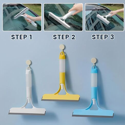 3 in 1 Window Cleaning Scraper, Squeegee for Window Cleaning with Spray, for Shower Glass, Mirrors, Car, Home Window Cleaner Tool (White) in Saudi Arabia