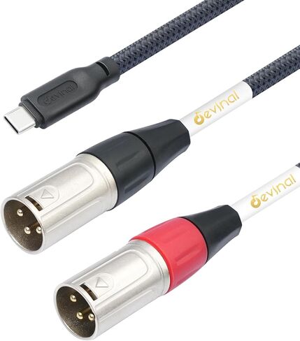 Devinal USB C إلى كبل الصوت المزدوج XLR ، ترقية نوع USB من النوع C إلى XLR MALE MOART OUTPUT CORPTER محول لمكبر الصوت ، مكبر الصوت ، وحدة التحكم الخلاط ، إلخ 10 قدم in Saudi Arabia