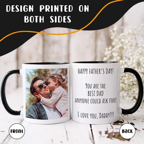 Personalized Coffee Mug, Custom Picture Text or Logo Ceramic Mug, Customized Gift for Men & Women, Taza Personalizada with Photo and Words, Customizable 11 Oz Tea Cup | White in Saudi Arabia