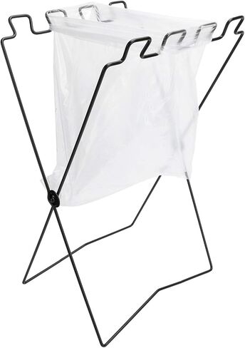 Qiilu Trash Bag Holder, Garbage Bag Holder BBQ Picnic Portable Trash Bag Rack Iron Wire Folding Shelf Garbage Bag Rack in Saudi Arabia