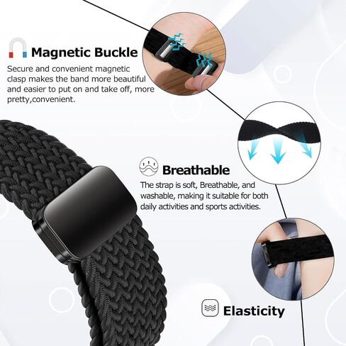 فرقة مضفر متوافقة مع Amazfit Helio Strap/CMF Watch 3 Pro ، تصميم مشبك مغناطيسي ، معصم رياضة ناعم مرن للتنفس للياقة حزام Helio in Saudi Arabia