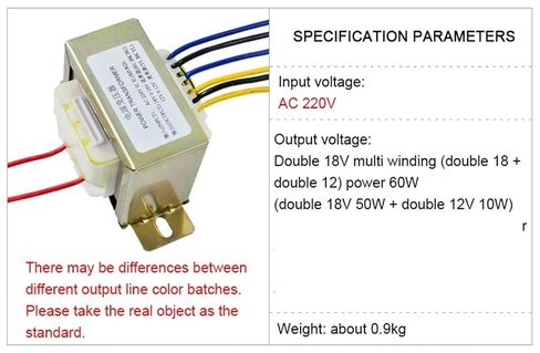 1PCS النحاس النقي النقي AC مزدوج 18V مزدوج 12V متعددة اللف 60W محول الطاقة الطاقة 110V220V (110 فولت) in Kuwait