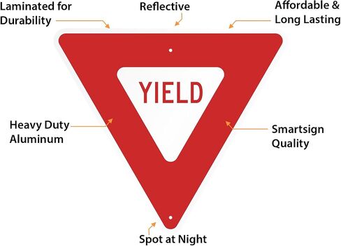 SmartSign Livel MUTCD علامة حركة المرور المتوافقة مع 24 "× 24" ، 3M مهندس من الألومنيوم العاكس ، متينة ، وضوح عالية ، وعلامة السلامة على الطرق ، مصنوعة في الولايات المتحدة الأمريكية in Saudi Arabia