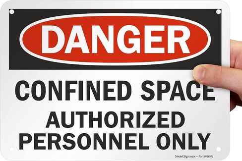 SmartSign "الخطر - المساحة المحصورة ، الموظفين المعتمدين فقط" علامة | 7 "× 10" الألومنيوم in Saudi Arabia