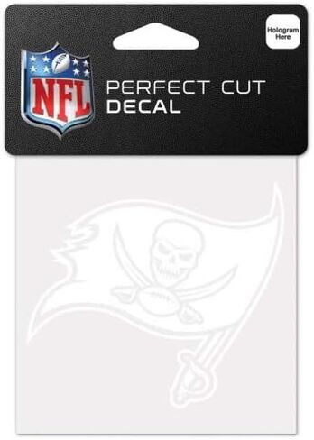 Wincraft NFL Tampa Bay Buccaneers Decal4x4 Perfect Cut White Secal ، ألوان الفريق ، حجم واحد in Saudi Arabia