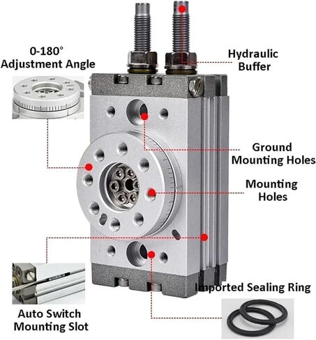 1pcs نوع الأسطوانة الدوارة الهوائية الدقة المدمجة في Rotary Rotary 0-180 DEGREES MSQA10A MSQA20A MSQA30A MSQA40A MSQA50A (MSQA50A) in Kuwait