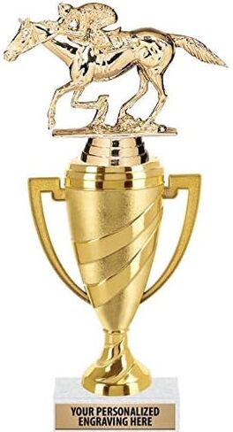 Crown Awards Horse Trophy, 11" Gold Cup Racehorse Trophies with Engraving Included Prime in Saudi Arabia