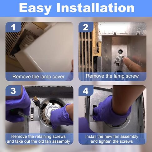 【Upgrade】 FullMayPro 763RL B Unit 50 CFM Fan Motor Compatible with Nutone 763RLN B, 763RL/769RL A Unit Bathroom Fan Assembly 50 CFM,Fit 769RF/769RL B Unit, 2.0 Sone,S0503B000,9"x9",Pure Copper Motor in Kuwait