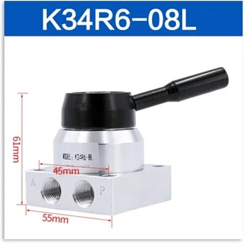 1PCS اليدوي اليدوي اليدوي الصمام الدوار K34R6-8D/K34R6-8L صمام التحكم في صمام الصمام يدوي 3 بوضع 4-WWAIN in Kuwait