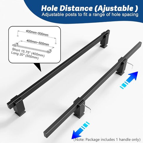 Adjustable Shower Door Handle for 3/8" Glass, 304 Stainless Steel Pull Bar, Fits Hole Diameter ≥8mm, Modern Towel Bar & Grab Rail for Bathroom - Bright Chrome (1 Handle Only) in Saudi Arabia