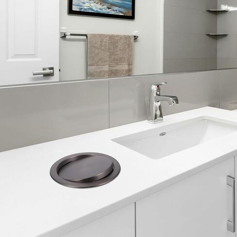 Aboofan Drop-in Contertop Trash Bin LID ، مستديرة من النفايات ، غطاء توازن الفولاذ المقاوم للصدأ ، غلاف رفرف رفرف راحة ، قمامة الأرجوحة ، يمكن أن تتناسب إكسسوارات 18-20 سم in Saudi Arabia