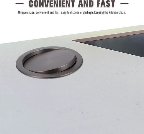 Aboofan Drop-in Contertop Trash Bin LID ، مستديرة من النفايات ، غطاء توازن الفولاذ المقاوم للصدأ ، غلاف رفرف رفرف راحة ، قمامة الأرجوحة ، يمكن أن تتناسب إكسسوارات 18-20 سم in Saudi Arabia