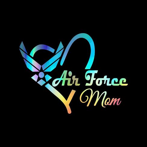 2 Pack Air Force Mom Decal Vinyl Sticker Auto Car Truck Wall Laptop | Holographic | 6" x 4" in Saudi Arabia