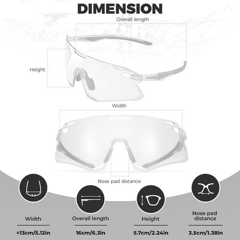 ROCKBROS Photochromic Cycling Sunglasses Bike Glasses for Men Women Sports Sunglasses UV Protection in Saudi Arabia