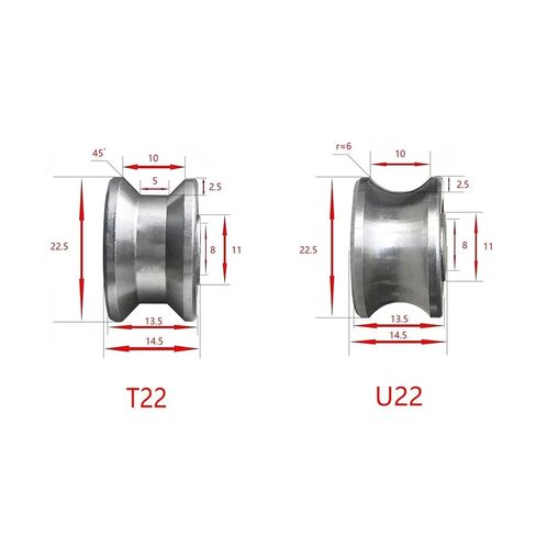 2 Pcs U22 U-Groove Bearing line Walking Guide Track Roller Bearing 8x22.5x14.5x13.5mm in Kuwait