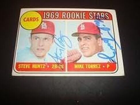 1969 Topps # 136 Steve Huntz & Mike Torrez Cardinals Tough Tough Tuctograph -BC - بطاقات البيسبول الموقعة in Saudi Arabia