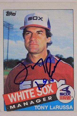 Tony LaRussa Sox Managers Autographed 1985 Topps #466 Signed Card 16L - Baseball Slabbed Autographed Cards in Saudi Arabia