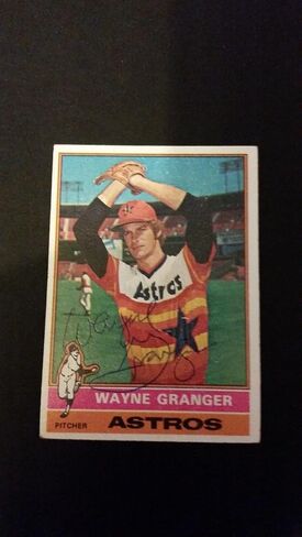 Wayne Granger Astros 1976 Topps #516 s Twins Authentic Signed Autograph FB15 - Autographed Baseball Cards in Saudi Arabia