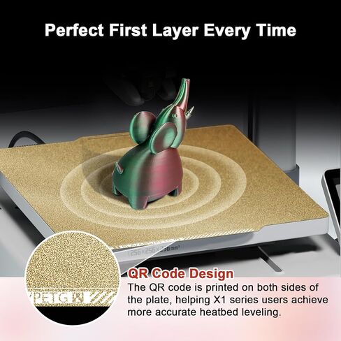 P1S X1 X1C A1 PEI Sheet with QR Code for Bambu Lab 257x257mm, Double Sided PEI Build Plate PLA PETG ABS Spring Steel Bed Plate for Bambu Labs P1P P1S A1 X1 Carbon in Kuwait