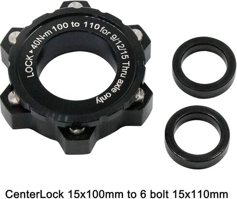Best Parts Centerlock إلى 6 براغي قرص الفرامل محول دوار تعزيز محول Hub الأمامي 15x100mm إلى 110 مم الخلفية 12x142mm إلى 148 مم متوافق مع 9/11/15 مم (CL 12x142mm إلى 6 الترباس 12x148mm) in Kuwait