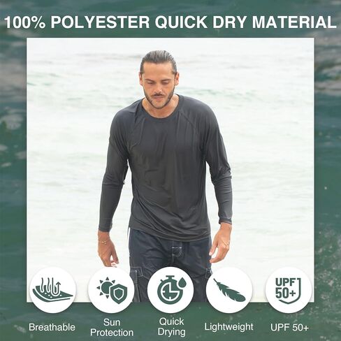 Kanu Surf Men's UPF 50+ Long Sleeve Rashguard Swim Shirt in Saudi Arabia