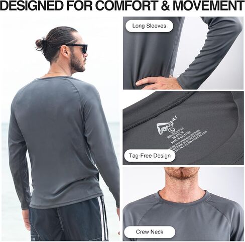Kanu Surf Men's UPF 50+ Long Sleeve Rashguard Swim Shirt in Saudi Arabia