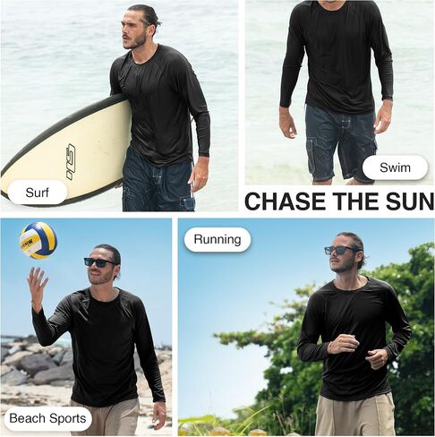 Kanu Surf Men's UPF 50+ Long Sleeve Rashguard Swim Shirt in Kuwait