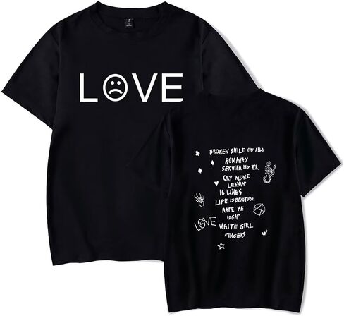 KPOP Rapper Short Sleeve Love Printed Shirt Fashion Hip Hop Tee Tops in Kuwait