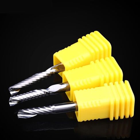 10pcs 3a فئة قواطع طحن الناي من الألومنيوم MDF PVC Wood CNC أدوات الصلبة طواحن الطرف المسطح Carbide 3.175 مم (3.175 × 2 × 8 ملم) in Kuwait