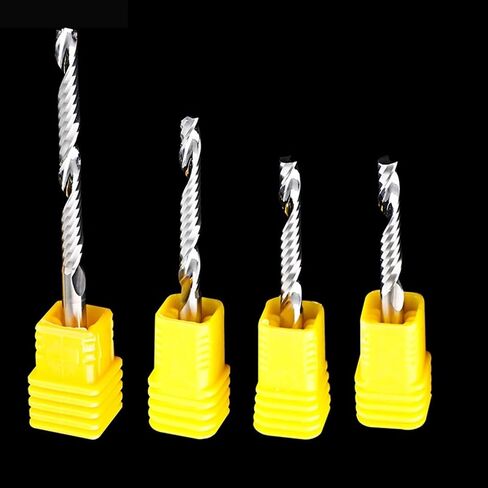 10pcs 3a فئة قواطع طحن الناي من الألومنيوم MDF PVC Wood CNC أدوات الصلبة طواحن الطرف المسطح Carbide 3.175 مم (3.175 × 2 × 8 ملم) in Kuwait