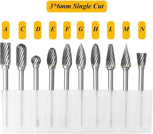 1Pcs 3x6mm Tungsten Carbide Milling Cutter Rotary Tool Burr CNC Engraving Abrasive Metal Drawing Milling Polishing Tools(E Type,Single Cut) in Kuwait