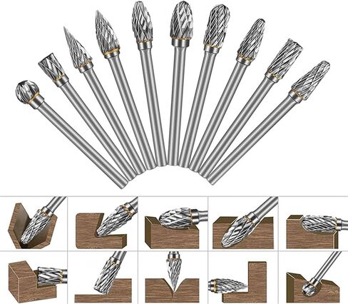 1Pcs 3x6mm Tungsten Carbide Milling Cutter Rotary Tool Burr CNC Engraving Abrasive Metal Drawing Milling Polishing Tools(E Type,Single Cut) in Kuwait