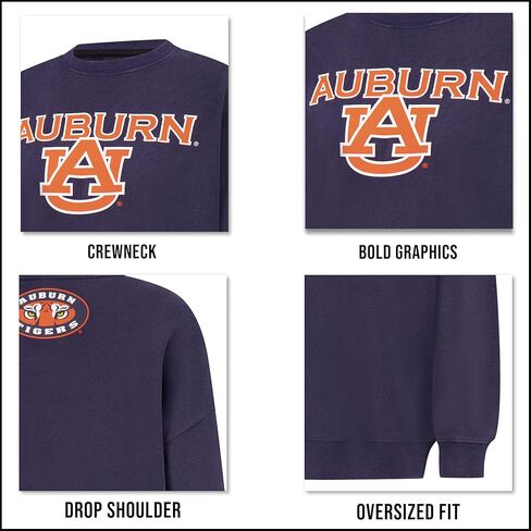فائق اللعبة الرسمية NCAA الرسمية الضخمة الحجم الكريوب من Sweatshirt Crew Pullover in Kuwait