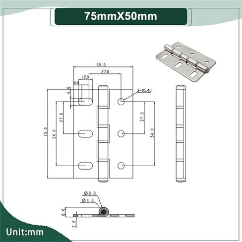 304 Stainless Steel Folding Silent Door Hinge 1Pcs(124mmX87.5mm-2) in Kuwait